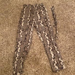 Snake print pants